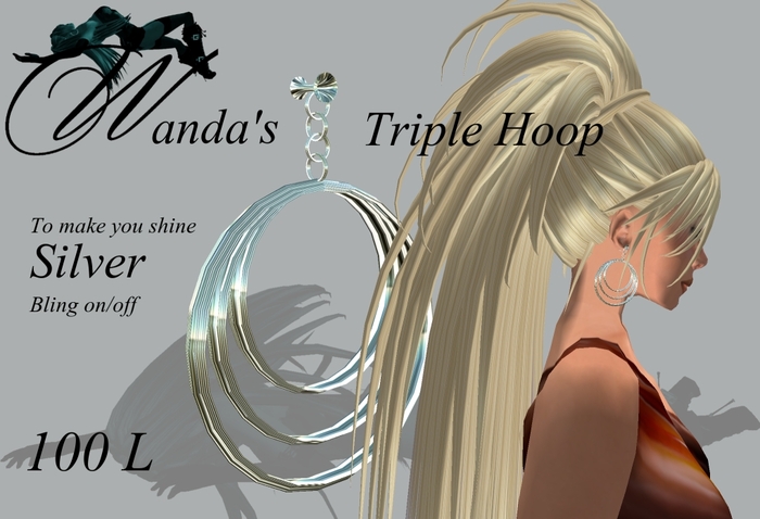 Wanda's Triple Hoop Earrings - Silver * Bling on/off