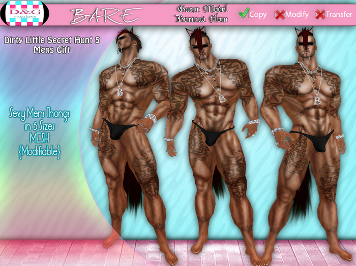 D&G Bare Mens Thong (Resizable)