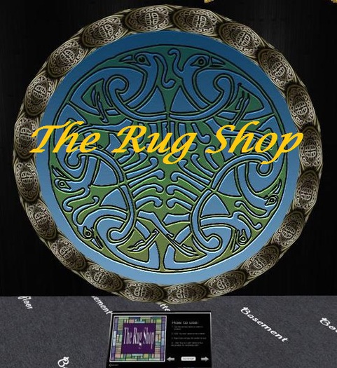 Round Rug  Celtic phesent blue 2