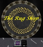 Round Rug Celtic black with gold ribbing 3 