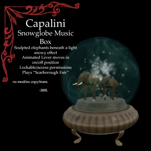 Capalini Snowglobe - "Mates" - Elephants