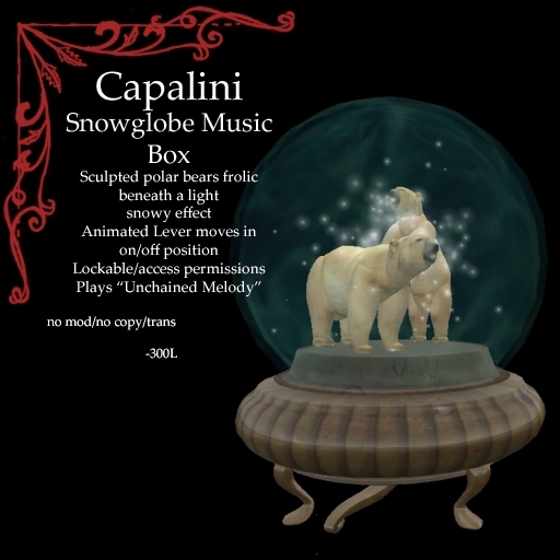 Capalini Snowglobe - "Mates" - Polar Bears
