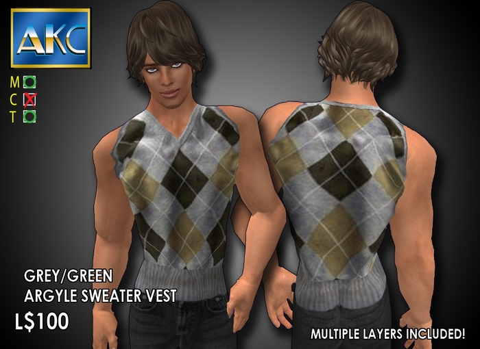 AKC Argyle Sweater Vest Bag