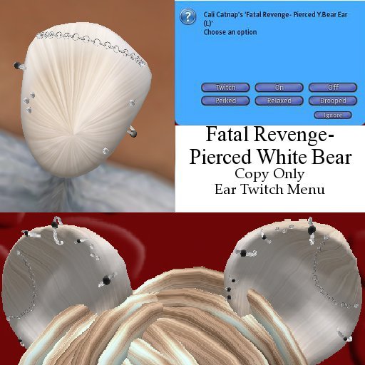 Fatal Revenge- {Neko} White Bear (Pierced) Tail*Ears (Promo Sale)