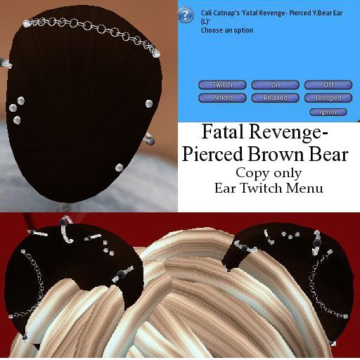 Fatal Revenge- {Neko} Brown Bear (Pierced) Tail*Ears (Promo Sale)