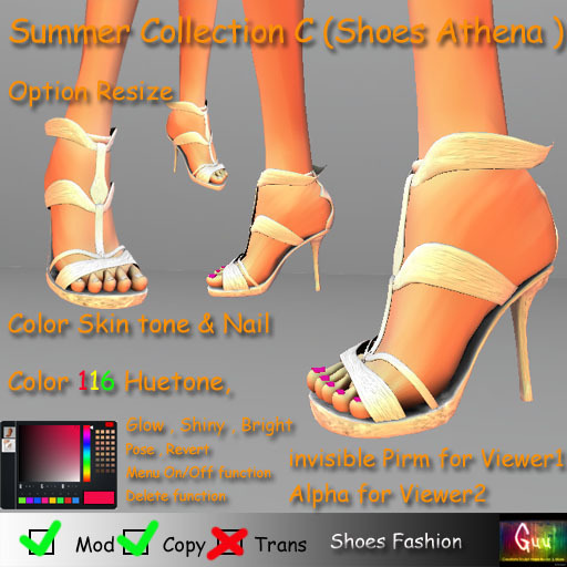 -=((Guu))=- Shoes Athena SC_C [BOXED] / Script Resize ,Skin Tone & Shadow Texture 