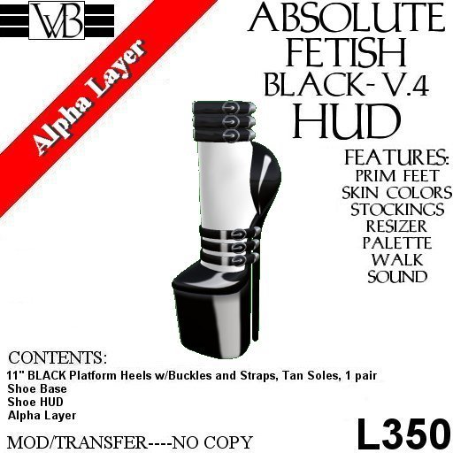 VvB ABSOLUTE FETISH 11" Platform Heels BLACK- V4L