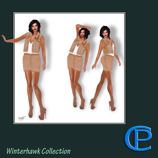 C&P Fallon Vest & skirt set with white undershirt