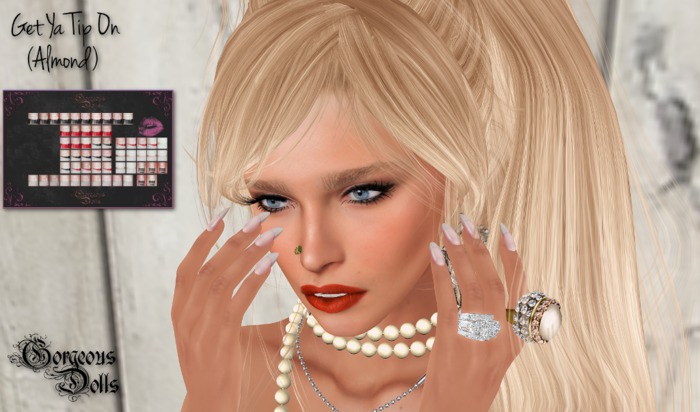 ~GD~Get Ya Tip On(Almond) - TMP Natural Mesh Hands