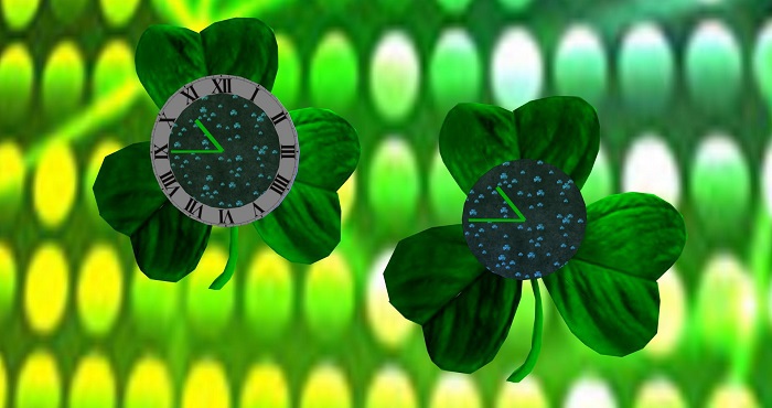 Shamrock Clock - Dark w/wo Roman