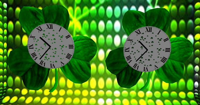 Shamrock  Clock - Light & Dark w/Roman numerals