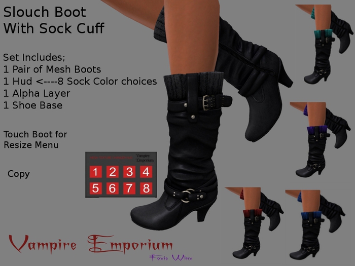 Slouch Boot With Sock Cuff and Hud (Boxed)