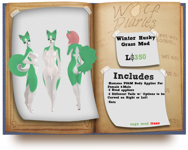 .Winter Husky. Grass [Kemono Mod]