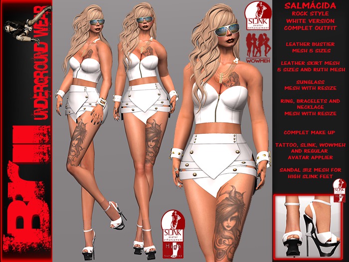 **SALMACIDA WHITE VERSION ROCK STYLE COMPLET OUTFIT **