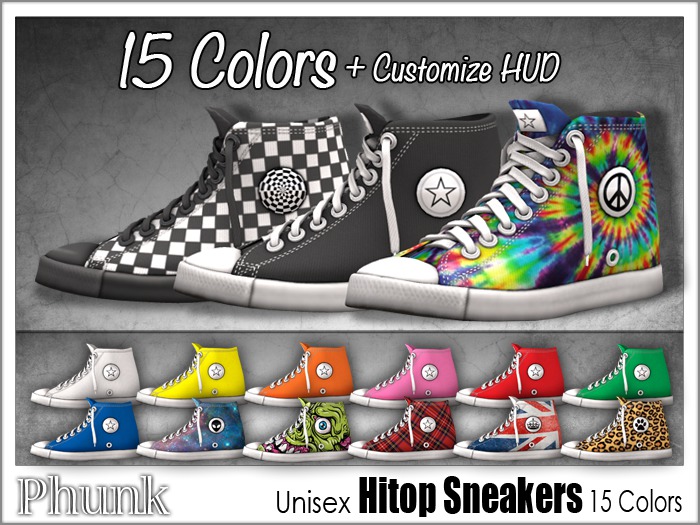 [Phunk] Unisex Hitop Sneakers (15 Colors)