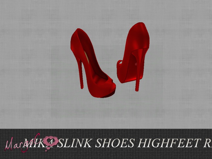 Demo  MIKA SLINK SHOES HIGHFEET RED- MargoC