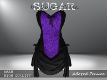 SUGAR - Adored Femme - BLACK/PURPLE FLORA