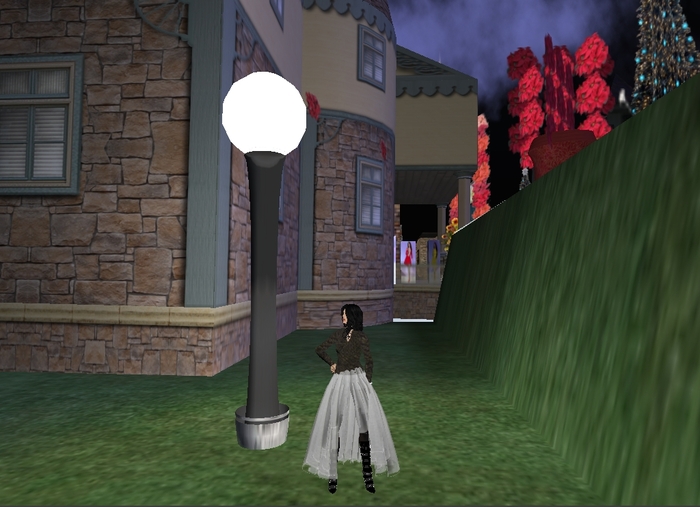 Silver Metallic Yard Light Lamp 2 Prims FULL PERMS