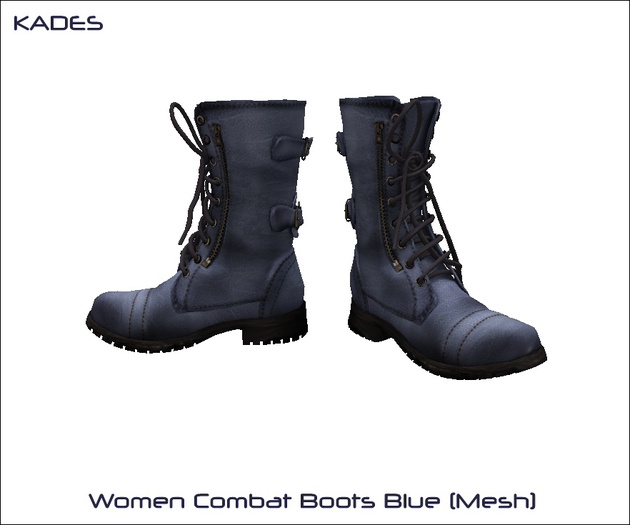 KADES Mesh Women Combat Boots  Blue