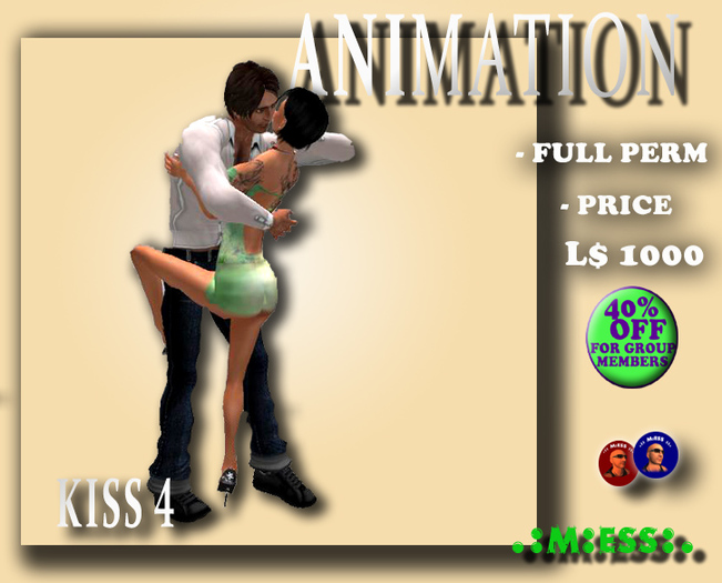 FULL PERM ANIMATION "KISS 4" CUDDLE COUPLE