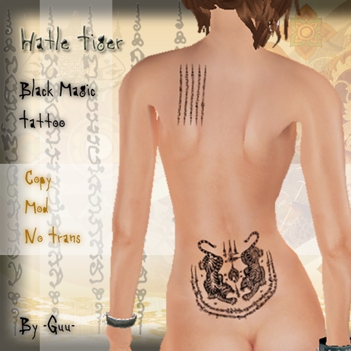 -=((Guu))=- Hatle-tiger Black Magic Tattoo Sexy Fashion