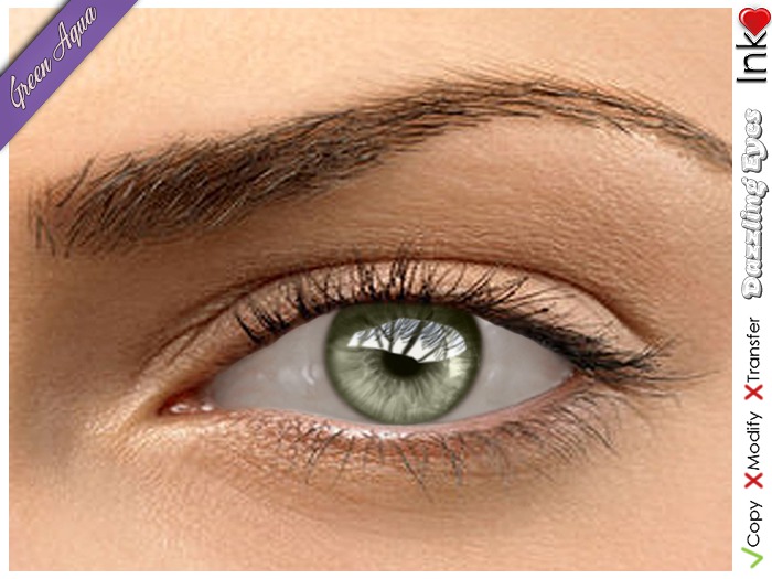 * Inkheart * - Dazzling Eyes - Green Aqua (3 Sizes Sys + Mesh)