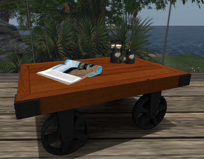 Cart Table with Decor