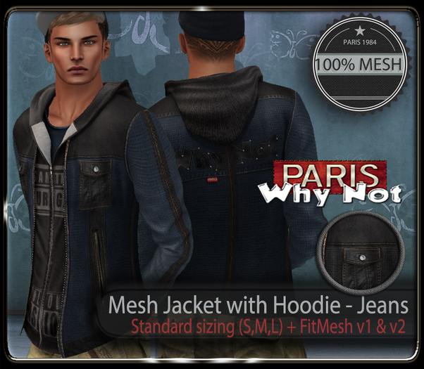 ! //Why Not - Jacket w/ Hoodie - Jeans - 