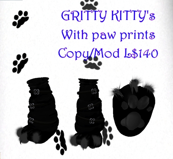 GRITTY KITTY WITH PAW PRINTS 