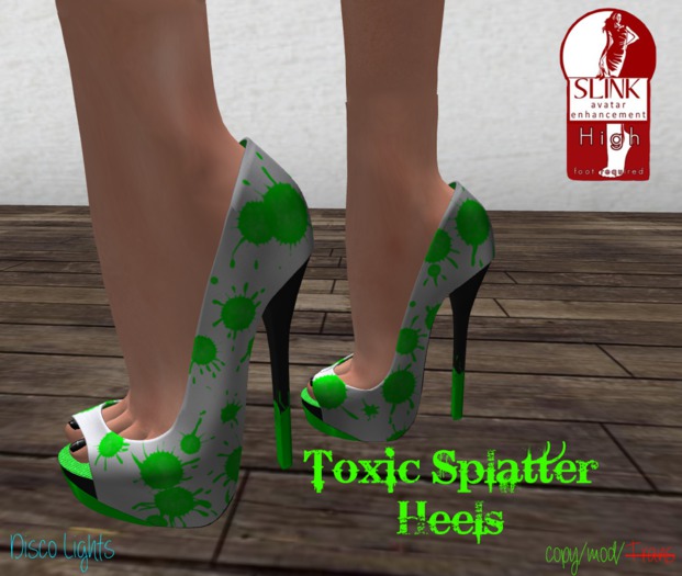 .::Disco Lights!::. Toxic Splatter Heels