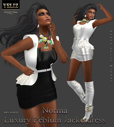 YELIZ MESH "NORMA" Exclusiv Peblum Jacketdress with HUD