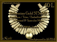 Bohemian Gold 573x512 Applique / Embellishment / Trim with Alpha Full Perms Materials Ready