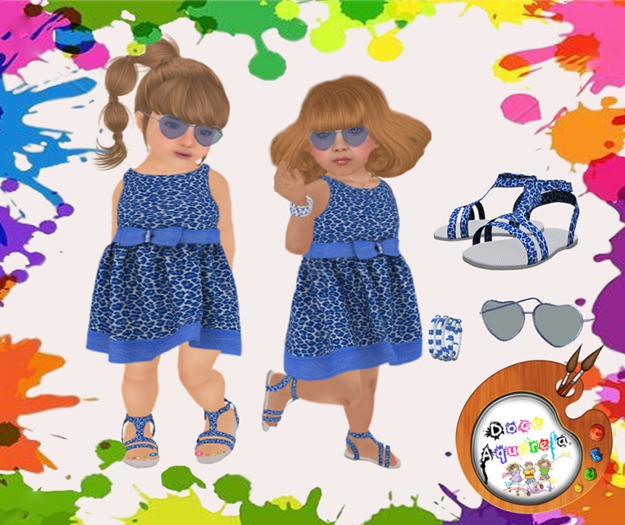 {**}DOCE AQUARELA{**} Dress Leopard White and Pink *toddleedoo*