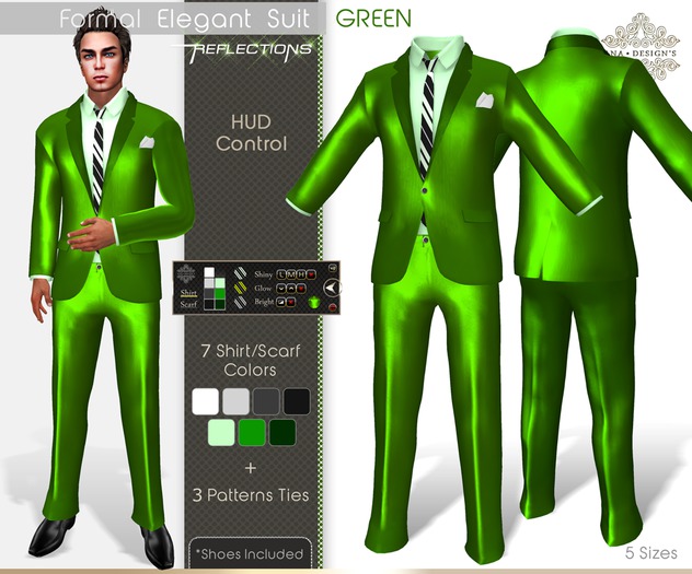 Second Life Marketplace - .:: Ana Design's ::. 011 :: Formal Elegant Suit  :: Green