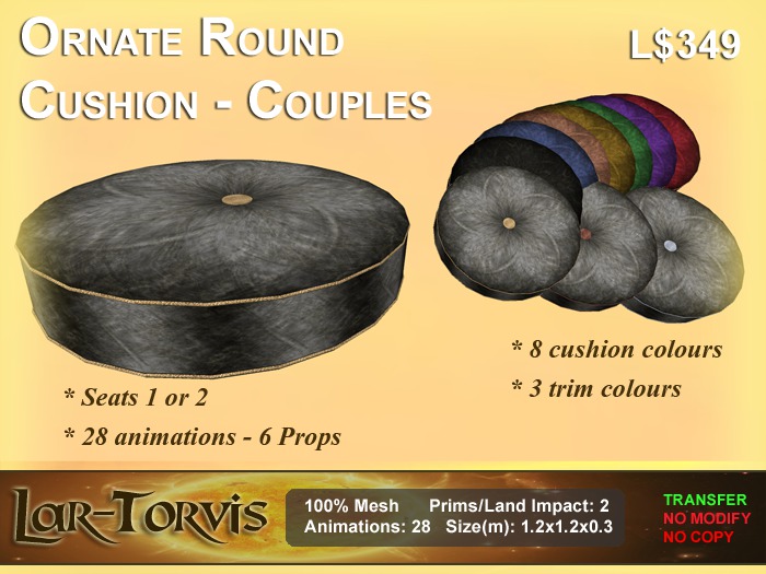 Ornate Round Cushion - Couples