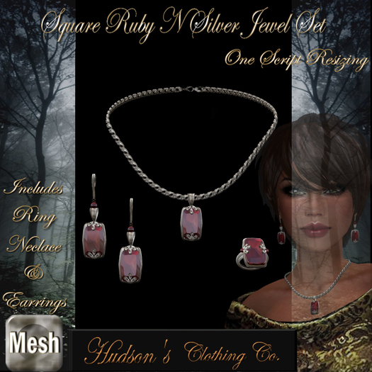Square Ruby N Silver Jewel Set *Copy* ~Candace Hudson