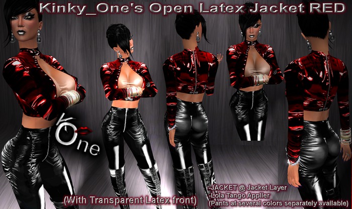 KinkyOne's  Open Latex Jacket RED