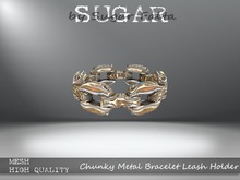 SUGAR - Chunky Metal Bracelet Leash Holder - GOLD UNISEX