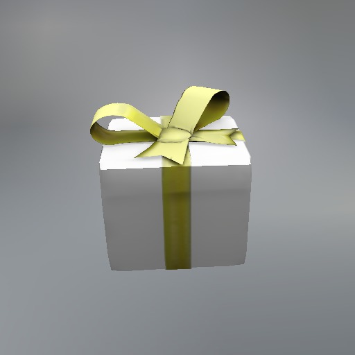 White Giftbox with Gold Ribbon box