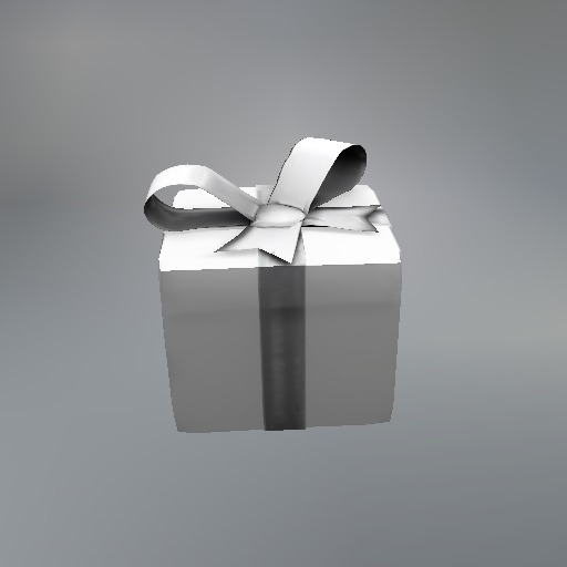 White Giftbox with Silver Ribbon