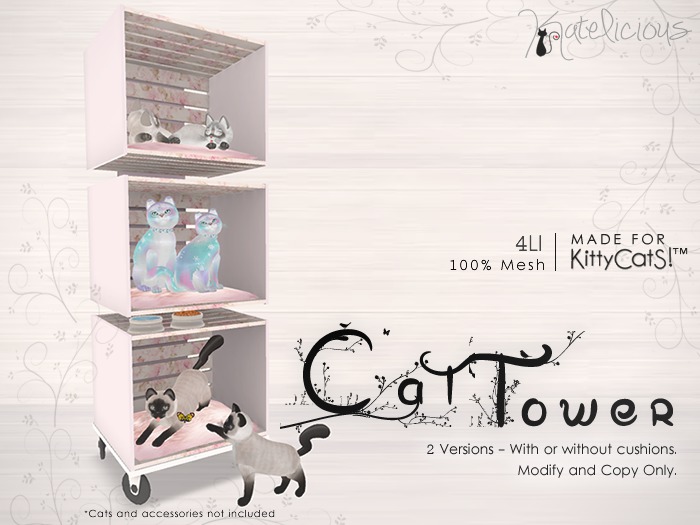 [Katelicious] Cat Crate Tower Set - Pink