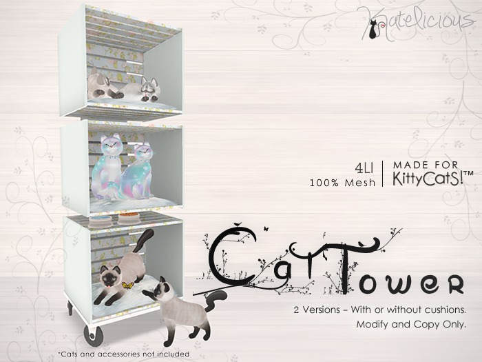 [Katelicious] Cat Crate Tower Set - Blue