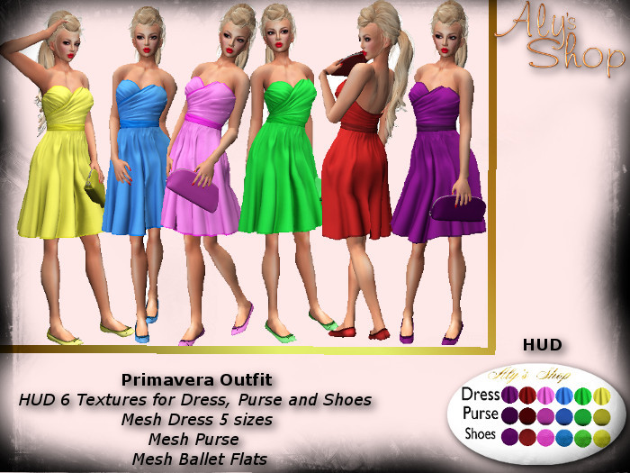 (WEAR) *Aly's Shop* Primavera Outfit HUD 6 Textures