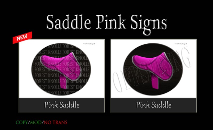 SADDLE PINK SIGNS & OFFSPRING