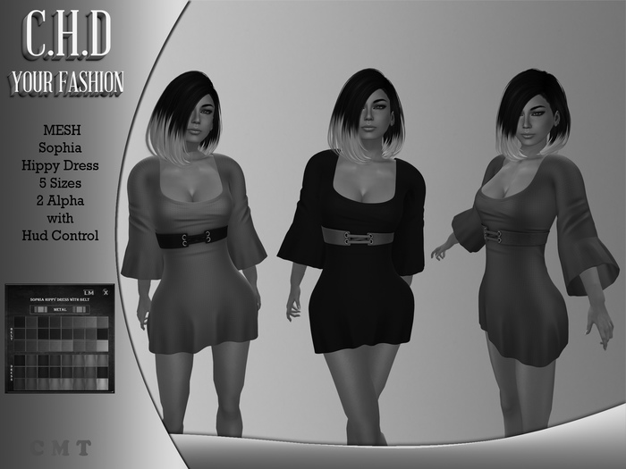 Demo [C.H.D] Sophia Hippy Dress with Belt