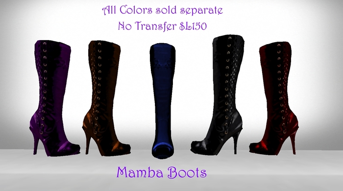 Grape Mamba Boots Display