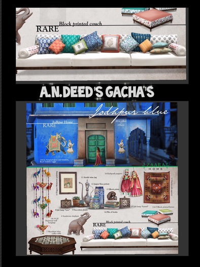 Zaara [home] : 2 Block printed couch RARE