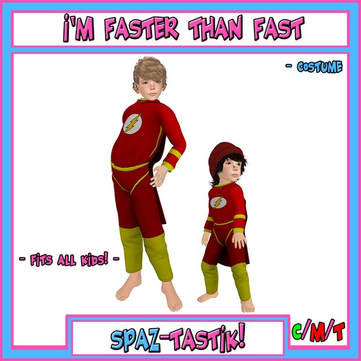 [Spaz] *ALL KIDS SIZES* I'm Faster than Fast Costume [Wear Me]