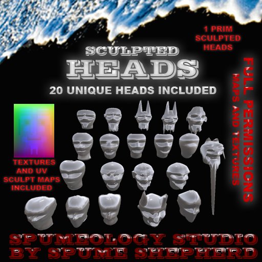 20 Sculpted Heads - Uv Maps included - Only 1Prim Each! tagFantasy