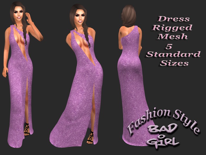Bad Girl Rigged Mesh Dress Cutout lilac